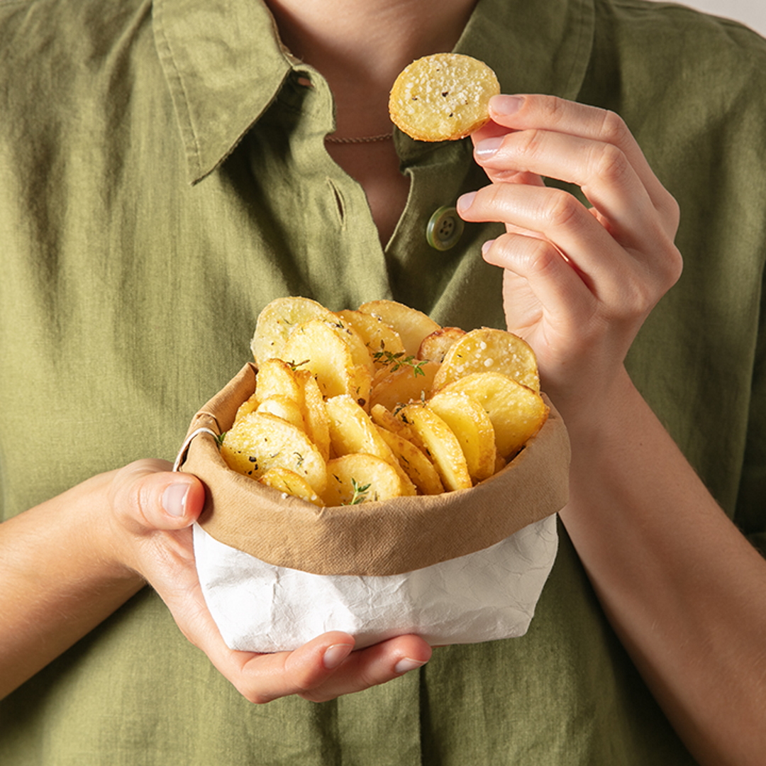Croustilles de pommes de terre et Grana Padano