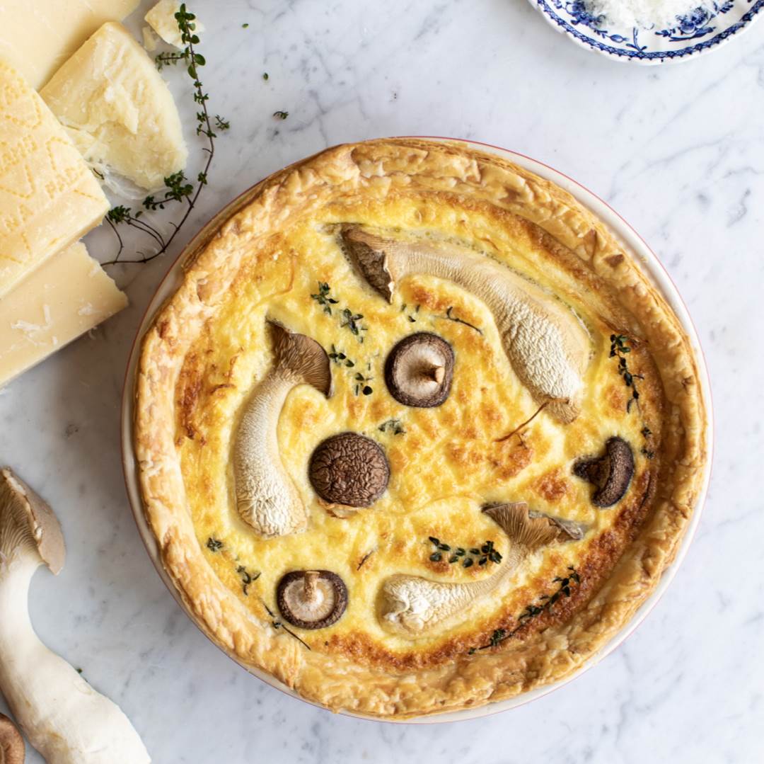 Grana Padano PDO, Caramelised Onion & Wild Mushroom Tart