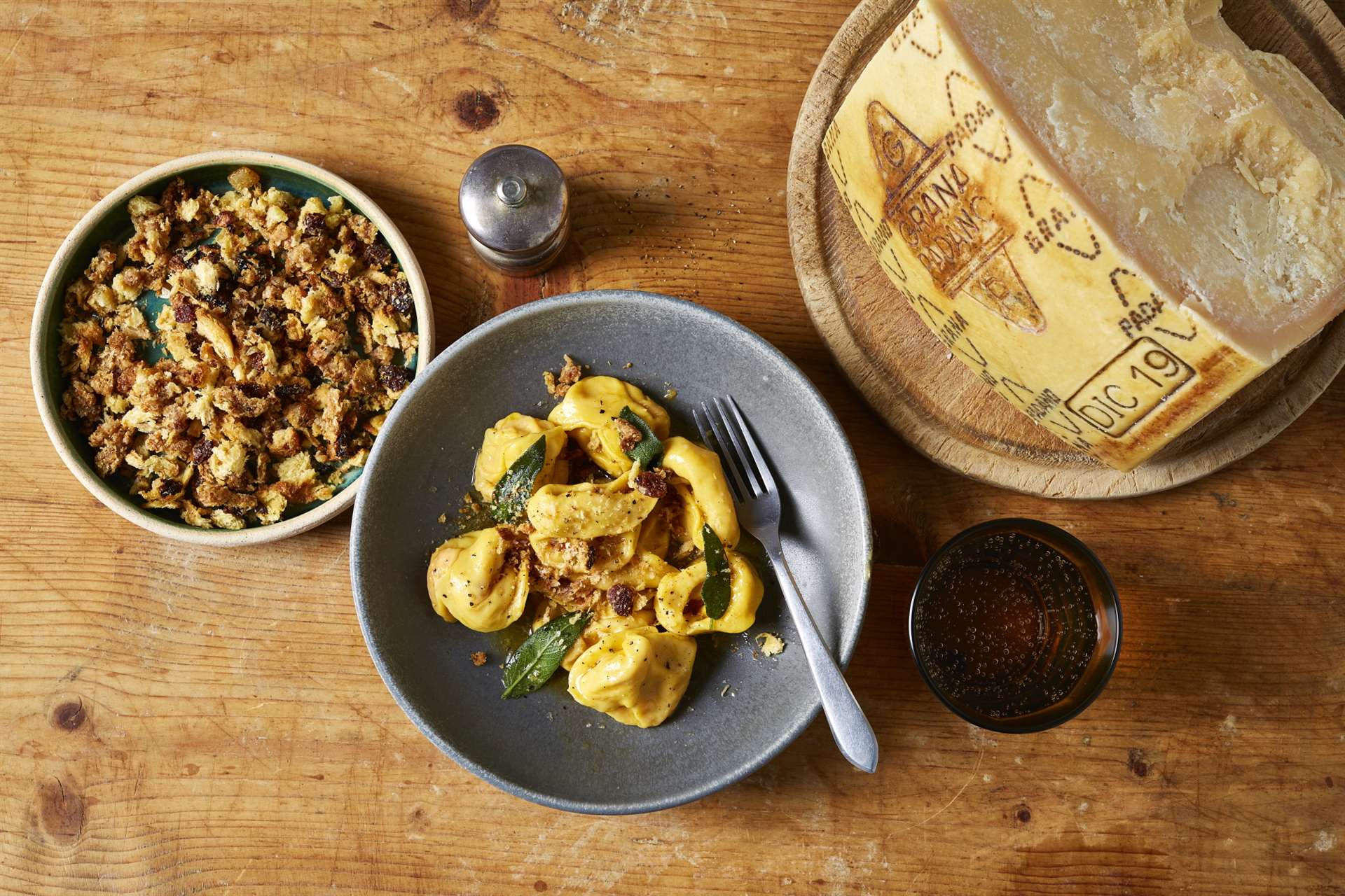 Panettone and Grana Padano crumb