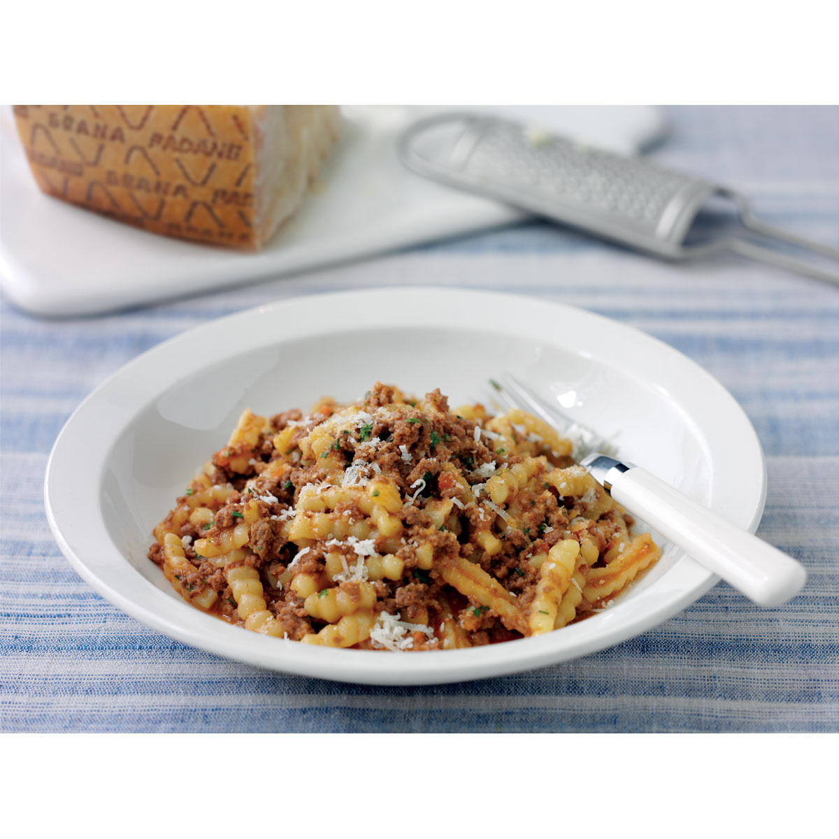 Pasta cavatelli con ragout de cordero welsh con y Grana Padano
