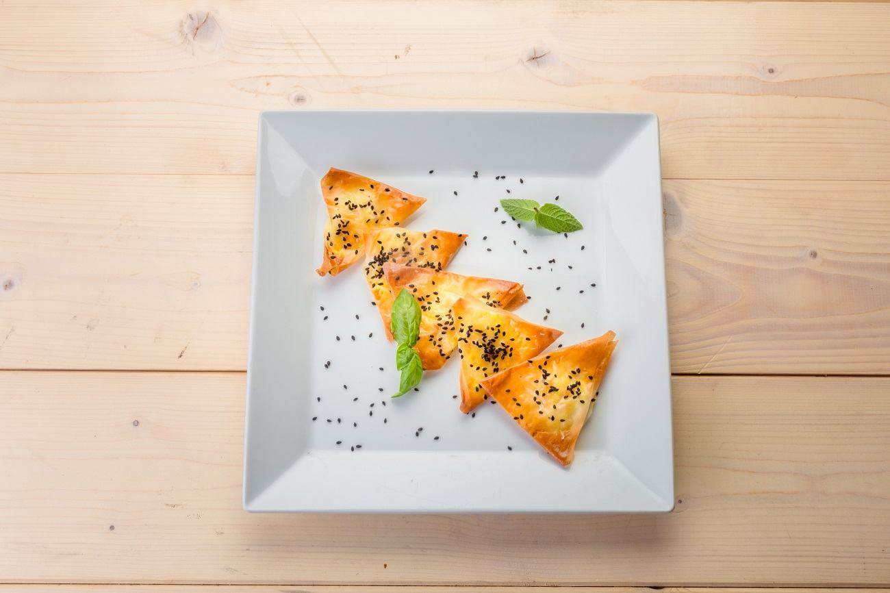 Chaussons de pâte phyllo aux légumes et au Grana Padano Riserva