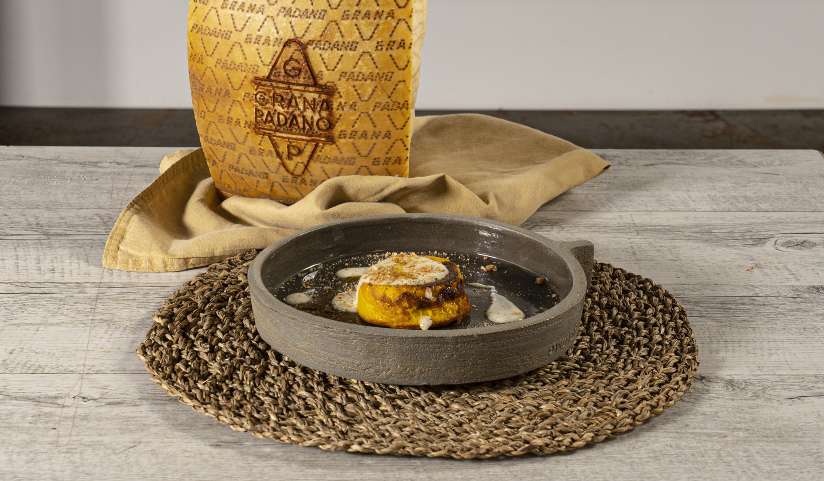 Flan di zucca e fonduta al Grana Padano