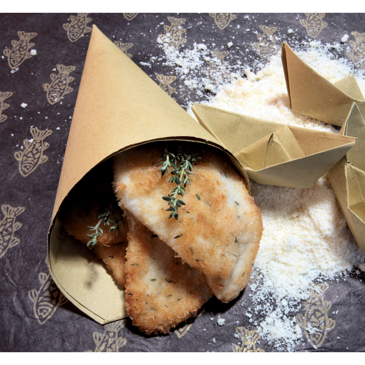 Filetto di Rombo Impanato al Timo e Grana Padano