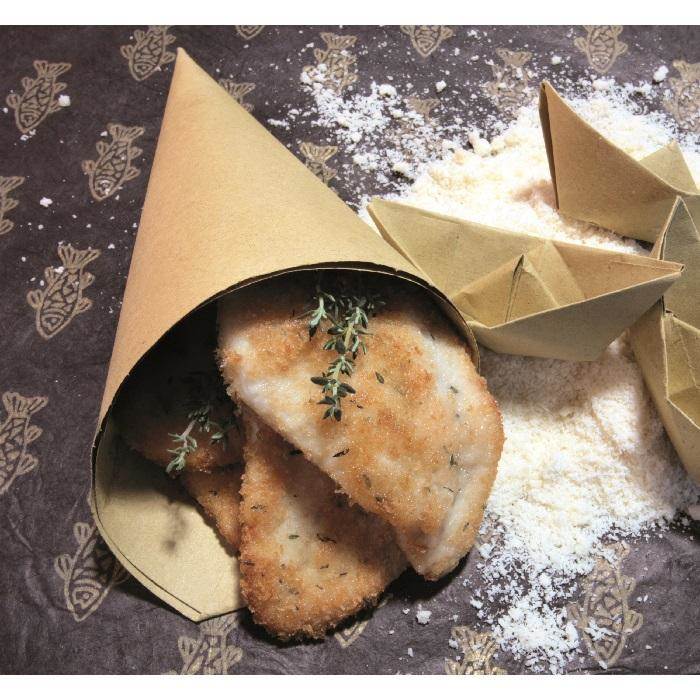 Steinbutt paniert mit Thymian und Grana Padano