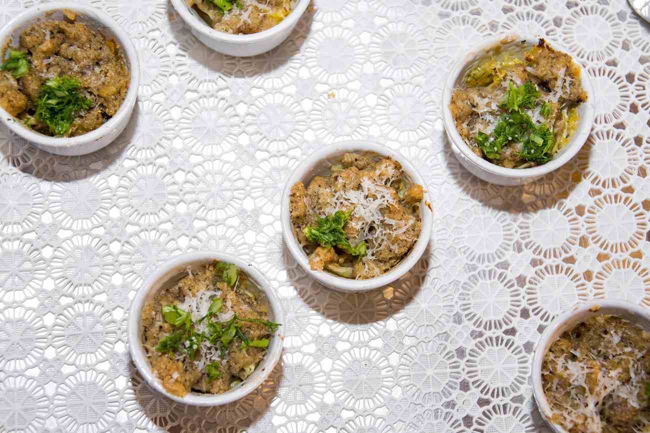 Fennel and Grana Padano sprinkles on a gourmet spoon