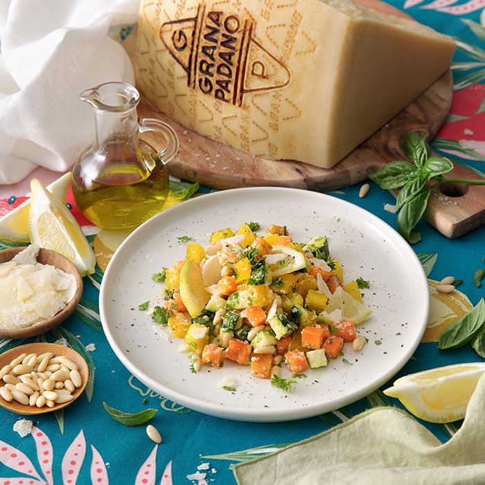 Tartare di verdure di stagione e Grana Padano