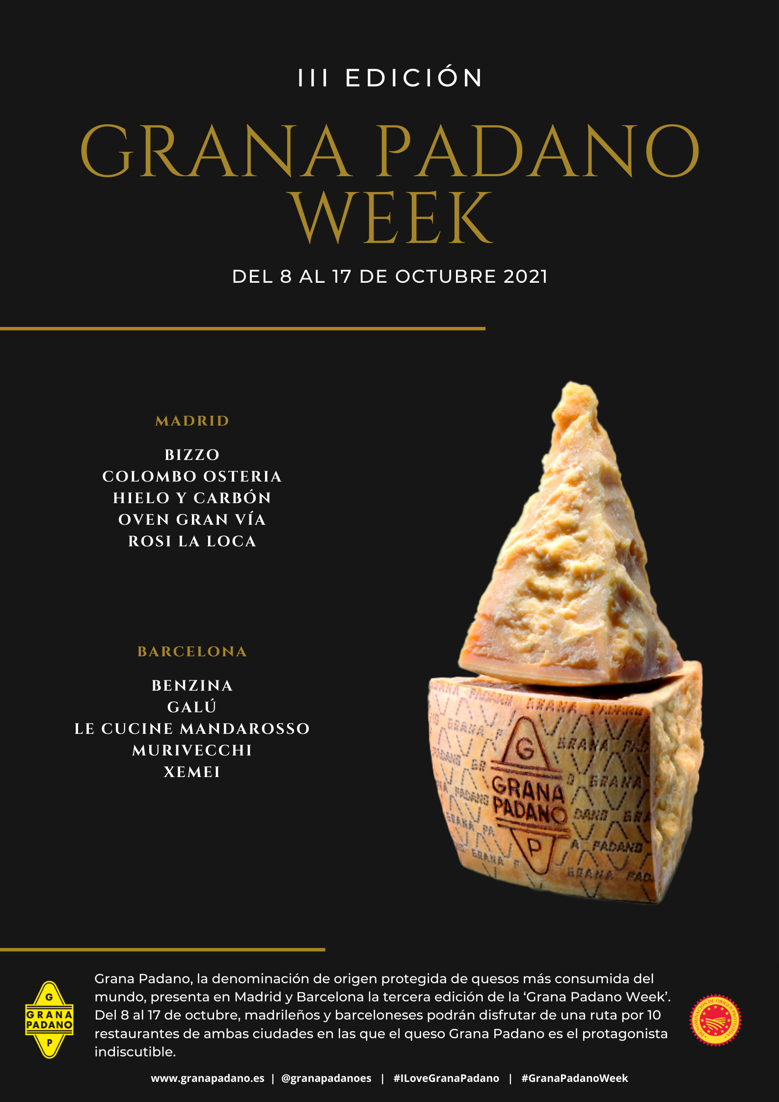 III Edición de la Grana Padano Week III Edición de la Grana Padano Week