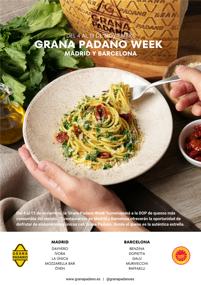 ‘Grana Padano Week’: la D.O.P de quesos m&#225;s consumida del mundo celebra su IV Edici&#243;n en  Madrid y Barcelona