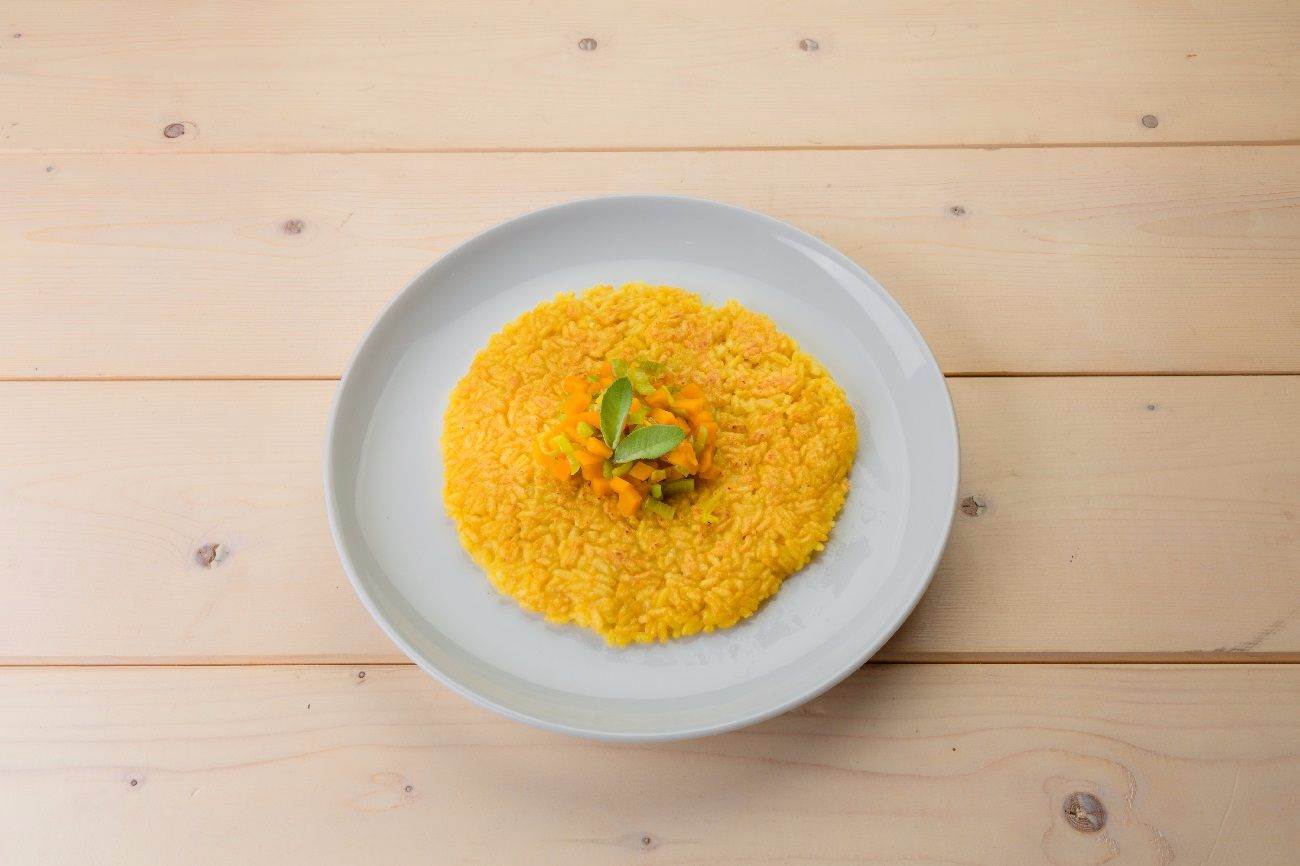 Riso al salto al Grana Padano con ragù di zucca 