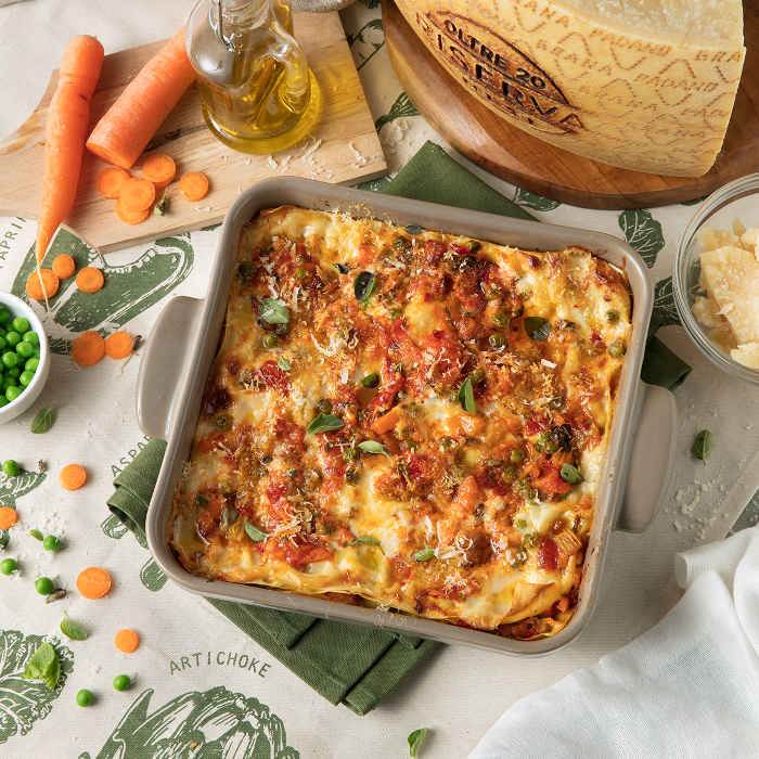 Lasagnes végétariennes et Grana Padano Riserva