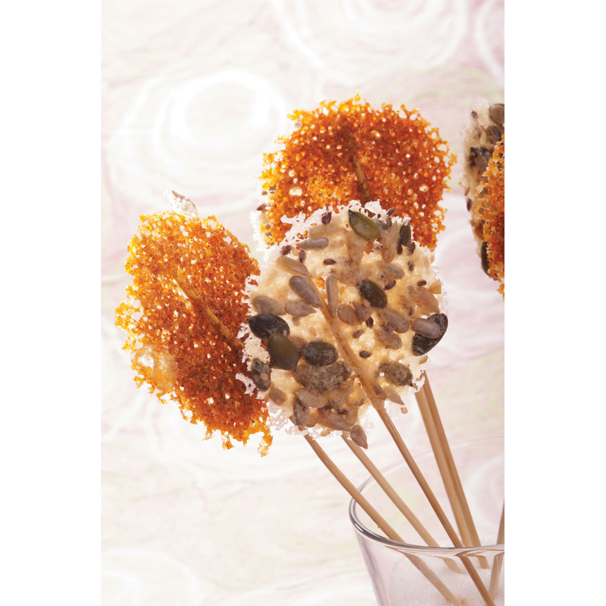 Lollipop di Grana Padano, paprika e semi di zucca