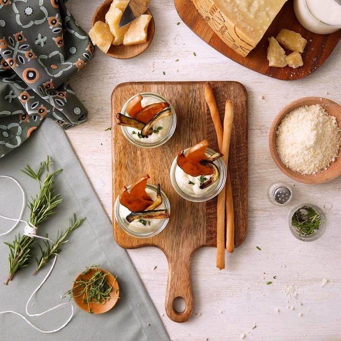 Mousse di Grana Padano e verdure croccanti