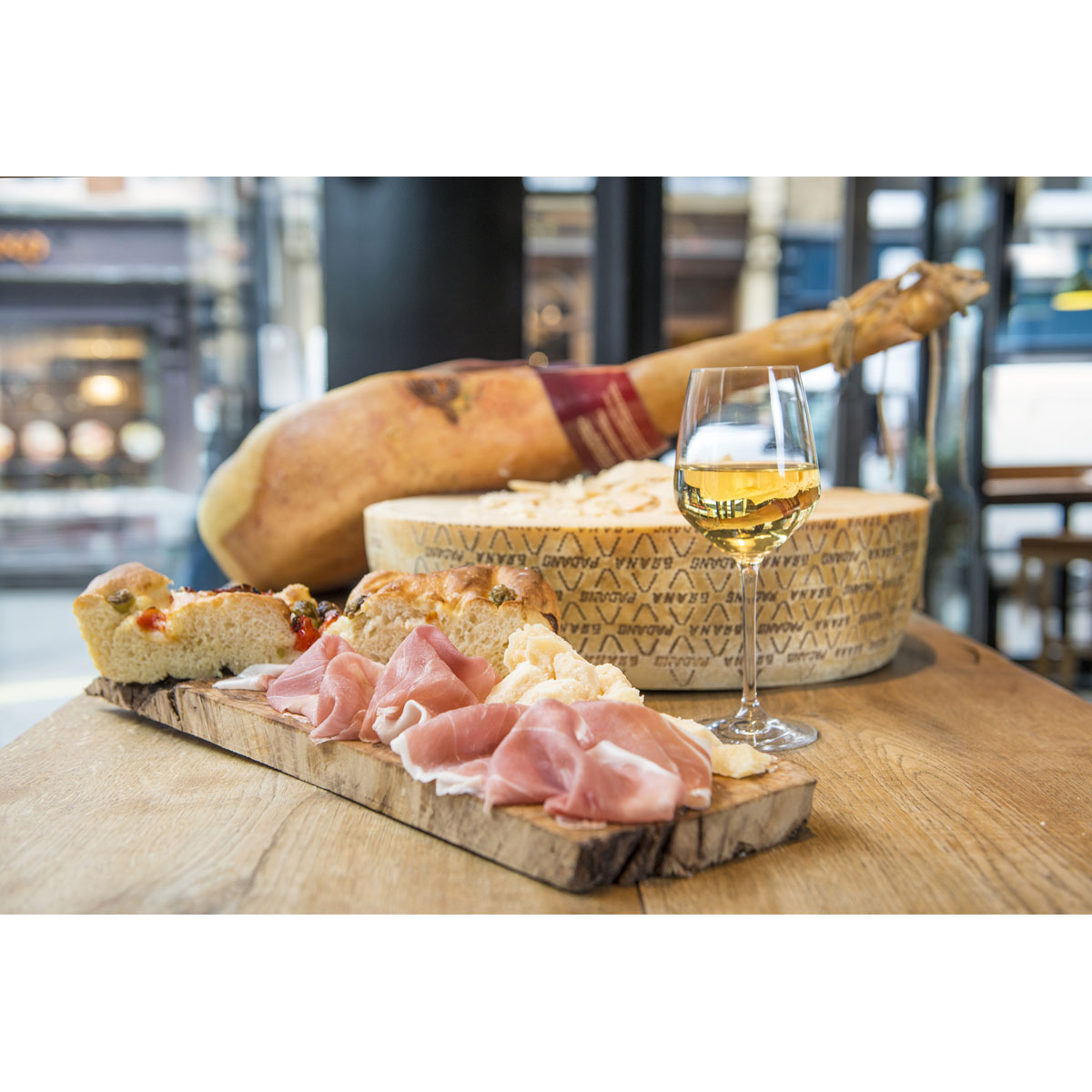 Mediterranean Focaccia Bread with Grana Padano and Prosciutto di San Daniele 