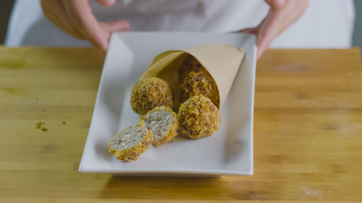 Polpettine fritte con cuore di Grana Padano
