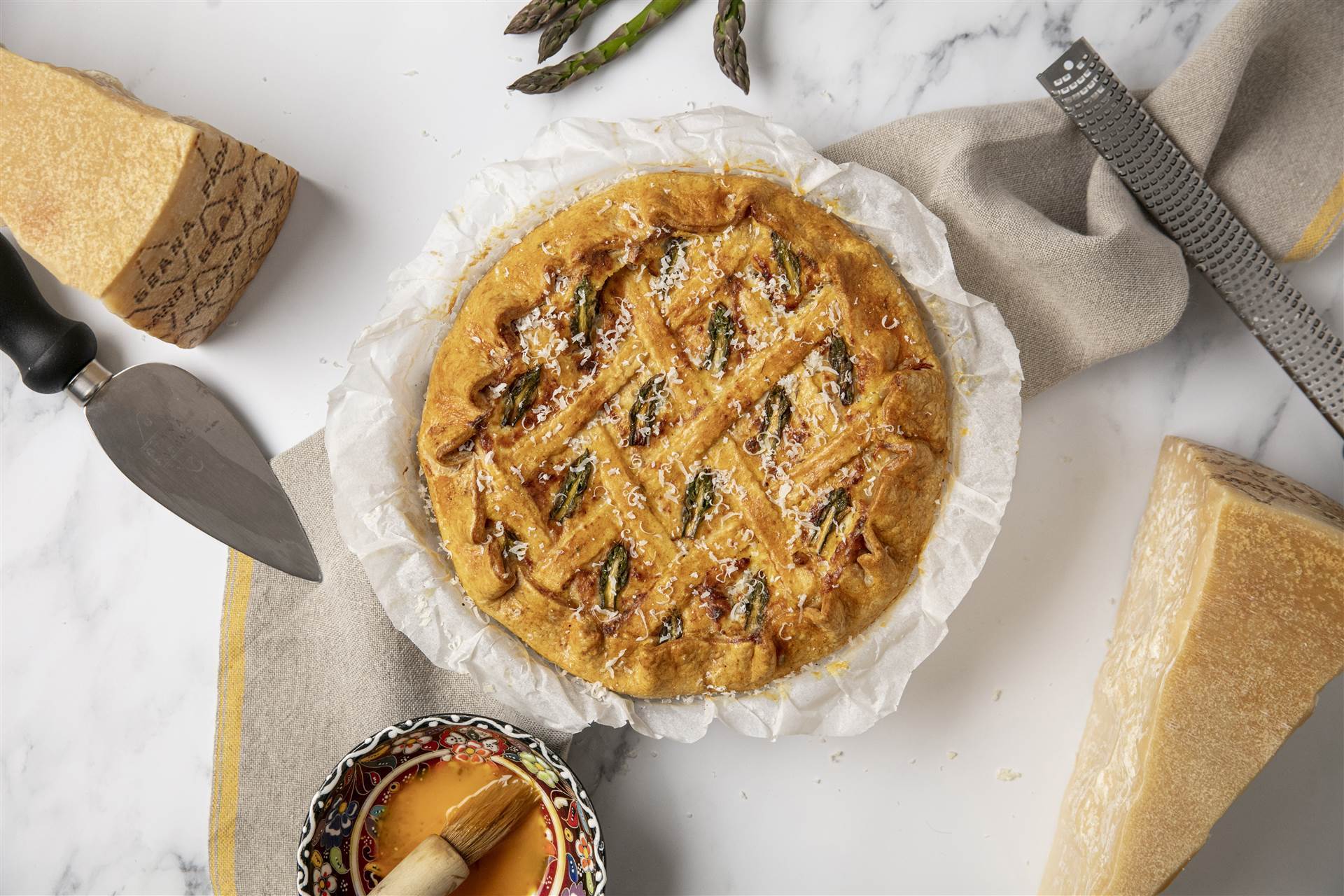 Pastiera di Grana Padano e asparagi