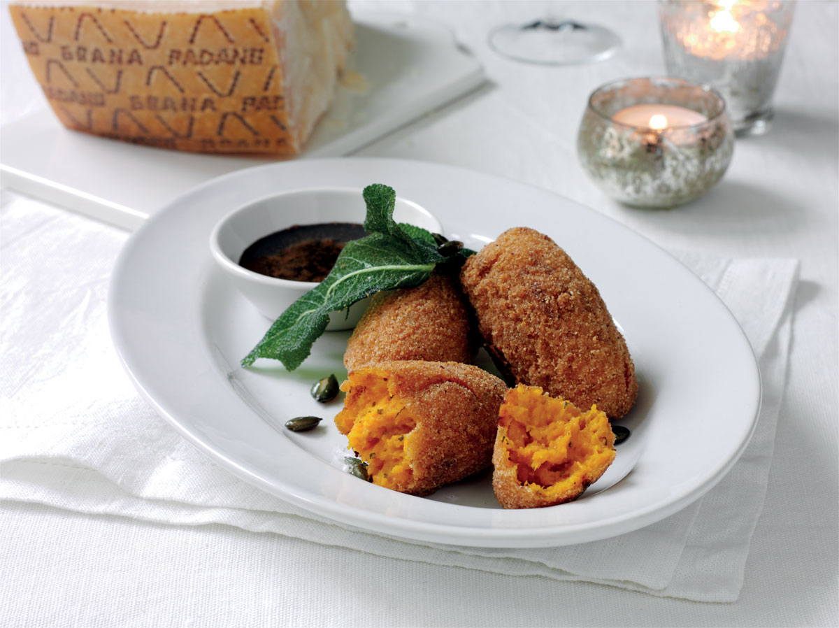 Pumpkin and Grana Padano Croquettes with Balsamic Dip