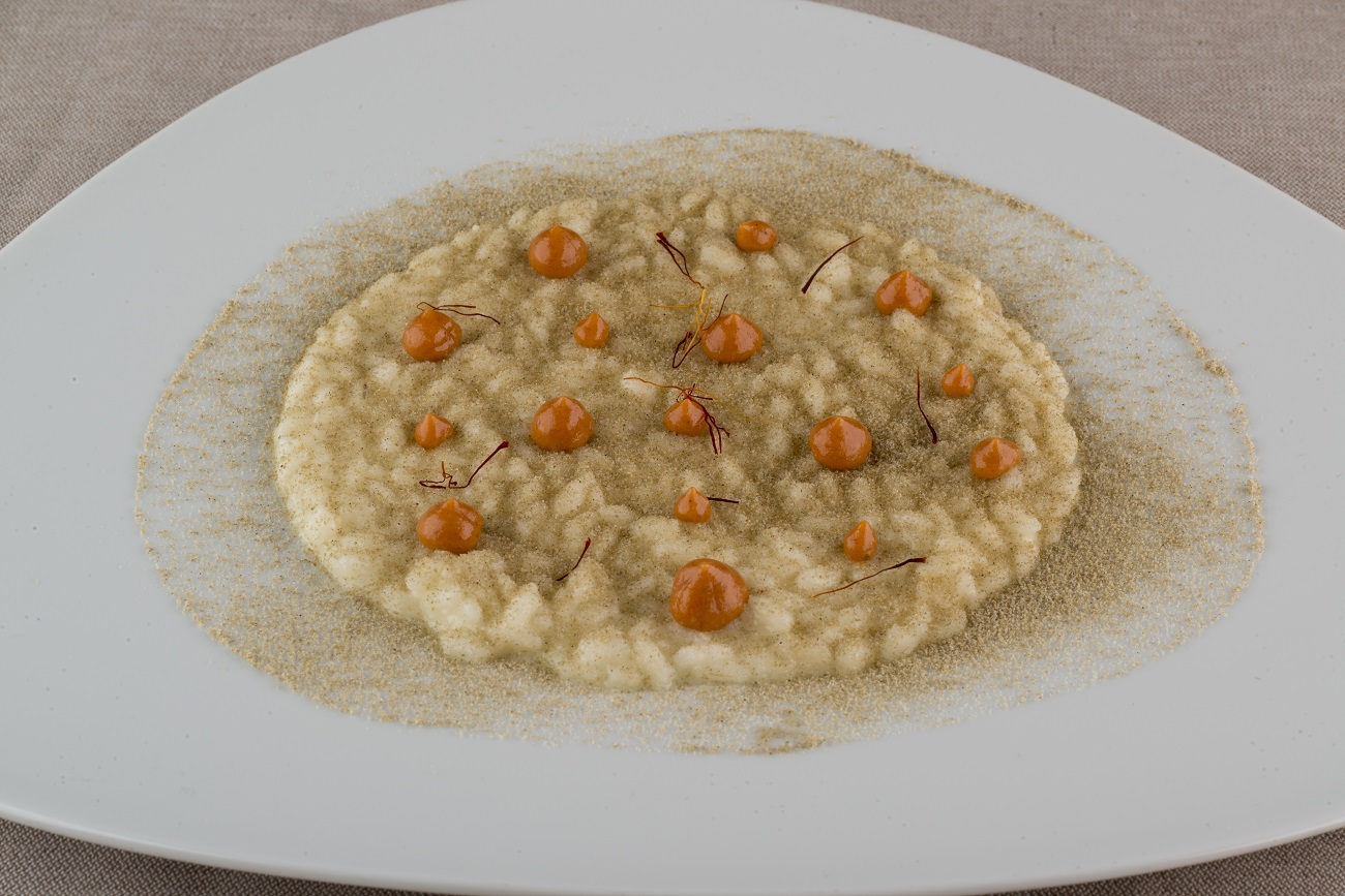 Risotto mantecato al Grana Padano, limone e… metamorfosi di liquirizia