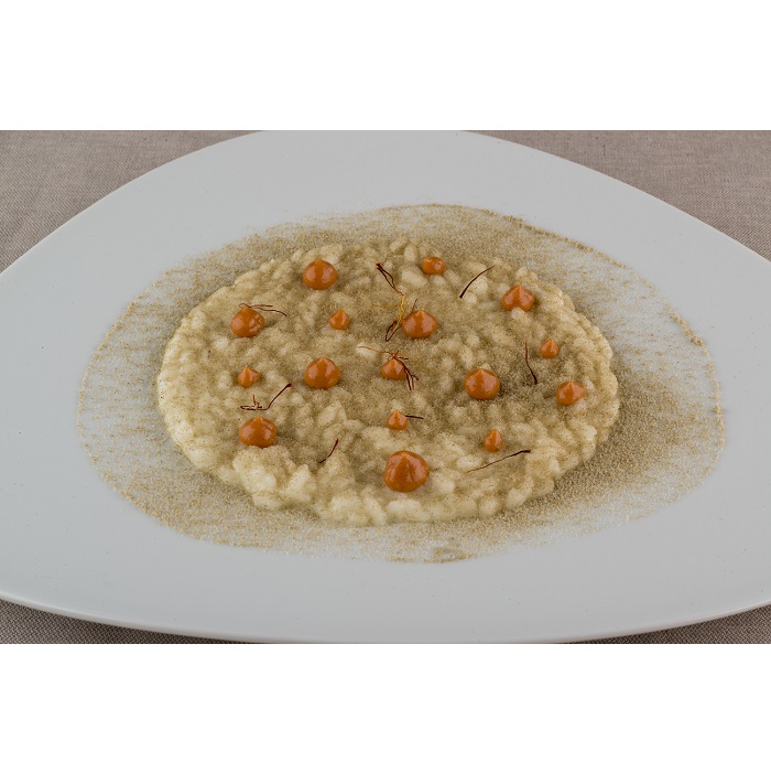 Risotto mantecato al Grana Padano, limone e… metamorfosi di liquirizia