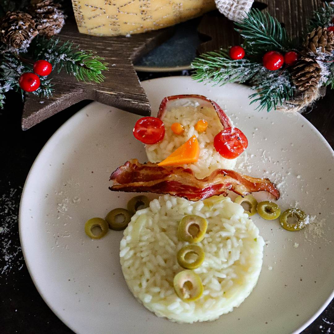 Risotto-Schneemänner mit Grana Padano