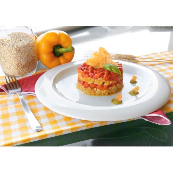 Tortino d’orzo con peperoni e coniglio