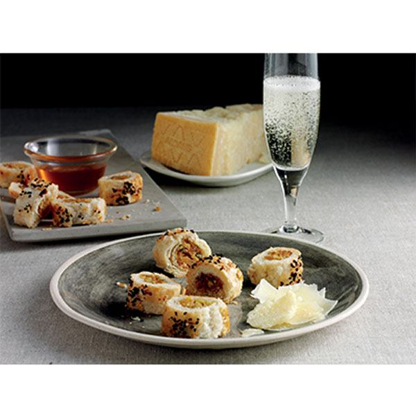 Rustici with Apricot Honey and Grana Padano cheese