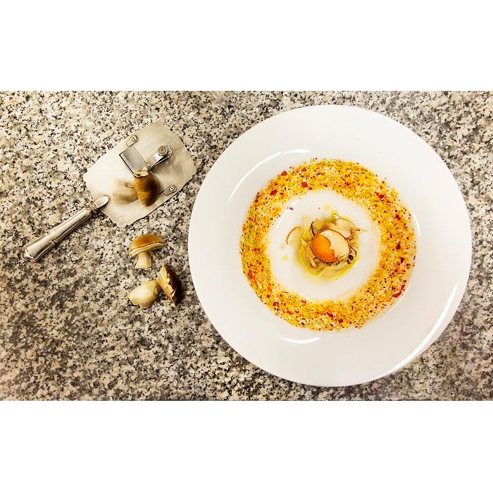 Flan de Boletus y Grana Padano Riserva