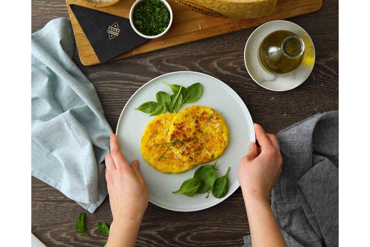 Tortini di risotto allo zafferano e Grana Padano