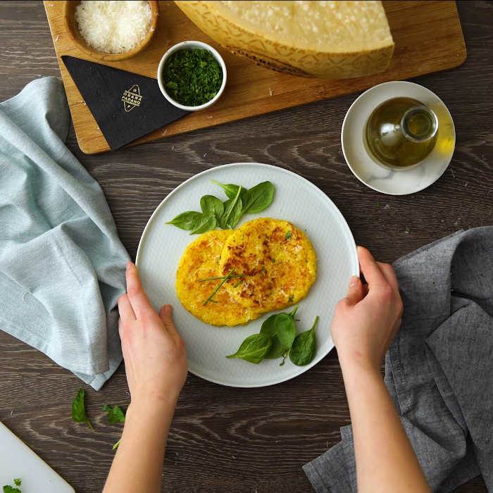 Risotto azafrán y timbales Grana Padano