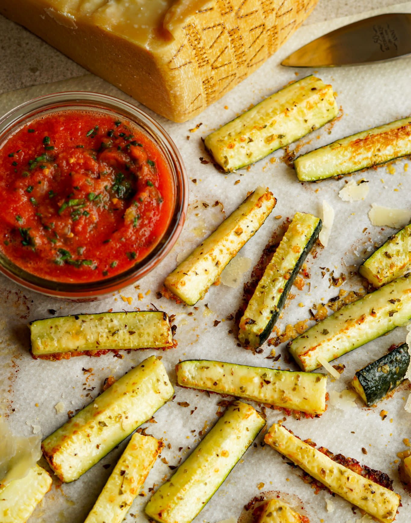 Fingers de calabacín con queso Grana Padano por el Chef Bosquet