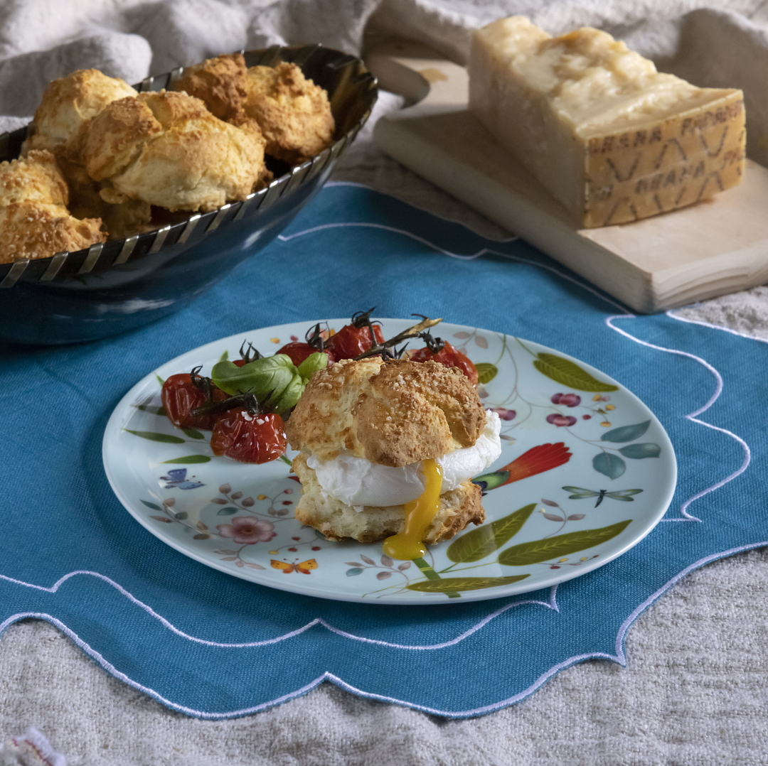 Shortcake con uovo in camicia