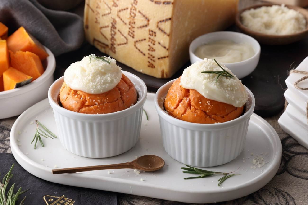 Cupcakes salados con calabaza y Grana Padano