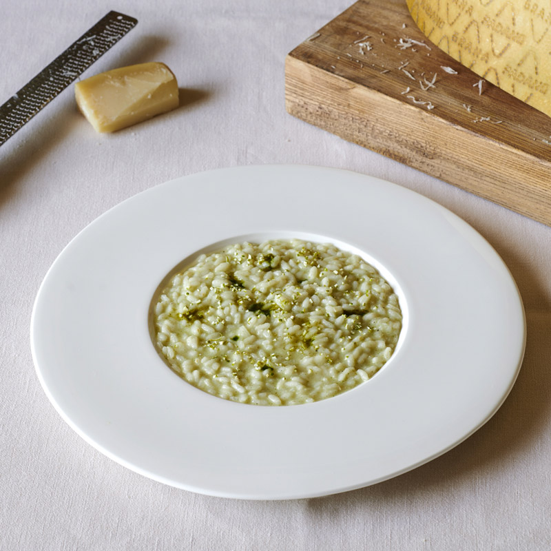 Butter and sage carnaroli risotto with lime and Grana Padano