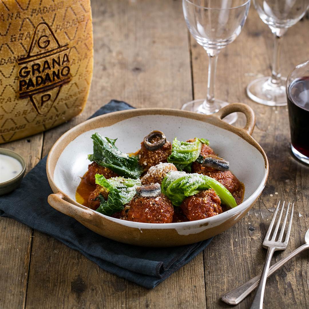 Welsh lamb meatballs with Grana Padano and yoghurt