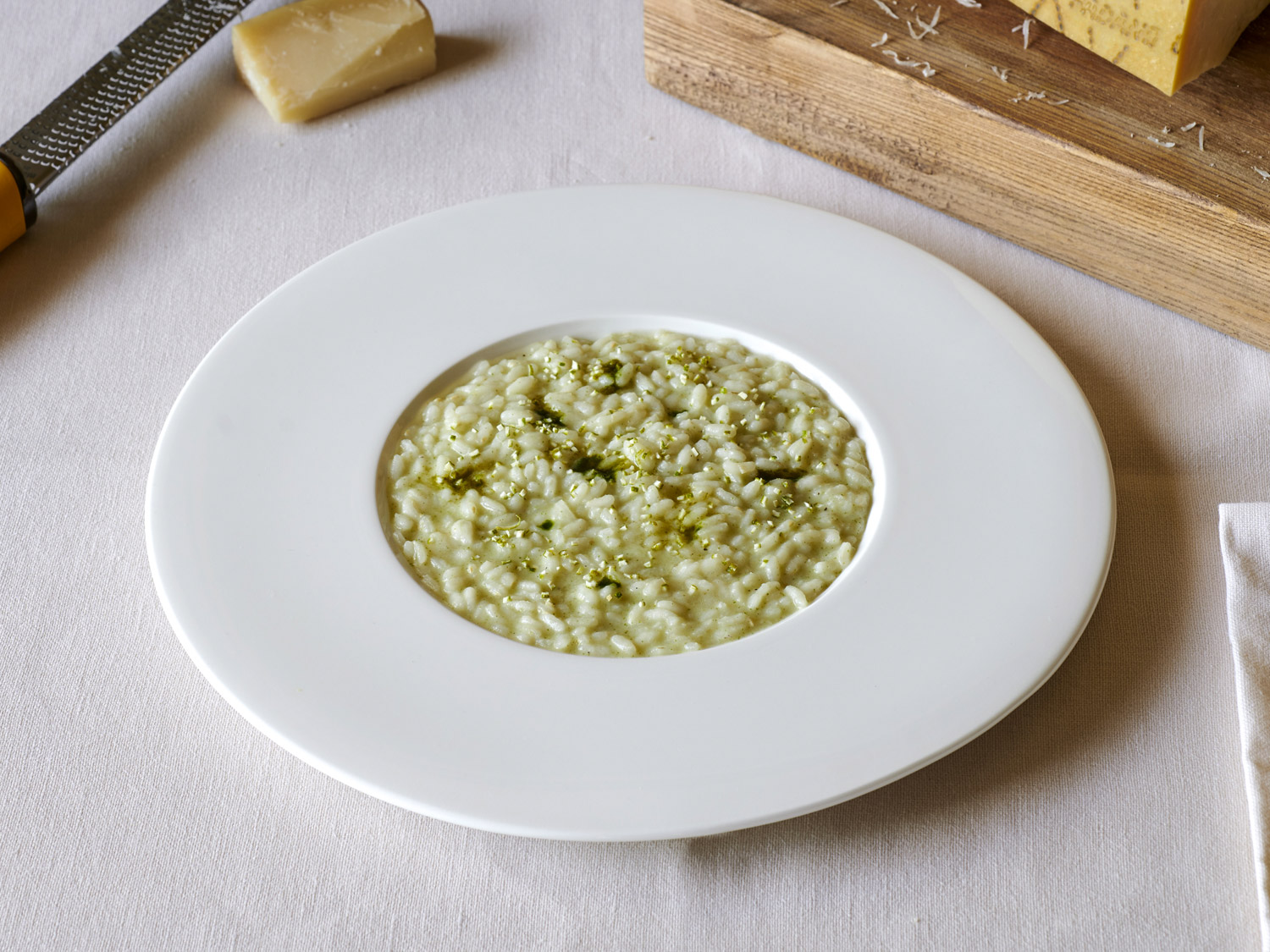 Butter and sage carnaroli risotto with lime and Grana Padano