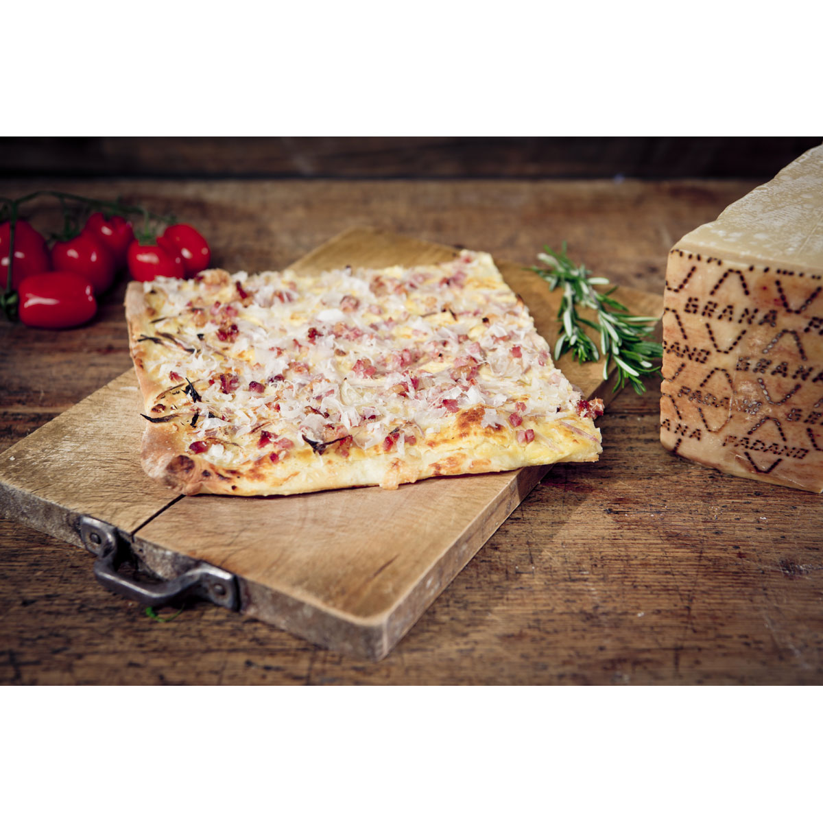 Italian Tarte Flambée with Prosciutto di San Daniele and Grana Padano