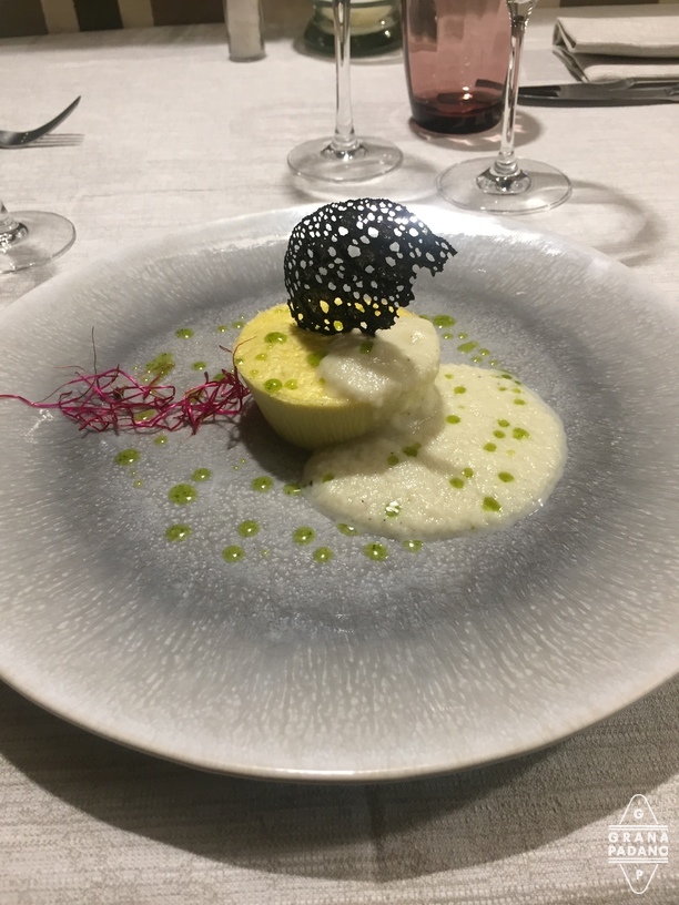 Morbido di Grana Padano in spuma di pere