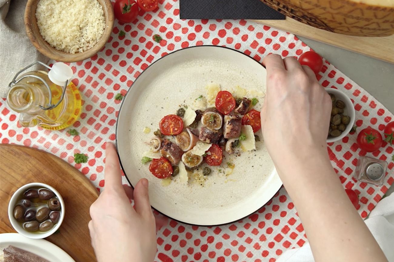 Calamari stuffed with Grana Padano Riserva
