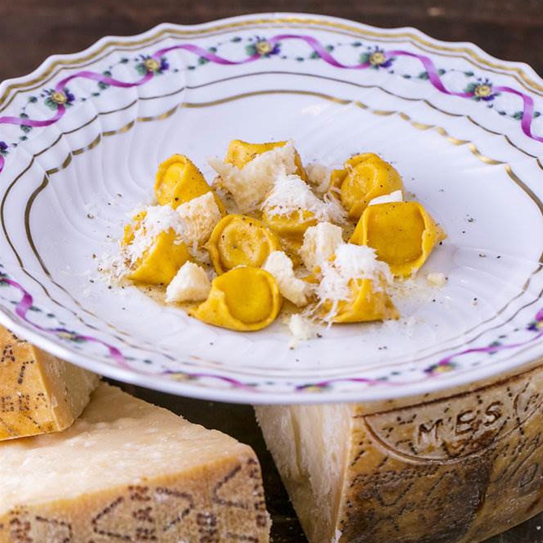 Grana Padano PDO cheese agnolotti “cacio e pepe”