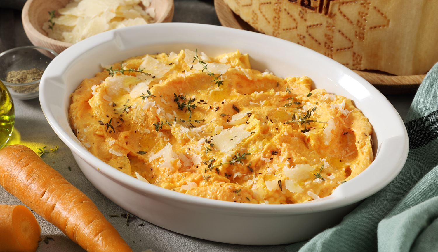 Puré di carote al profumo di timo e Grana Padano