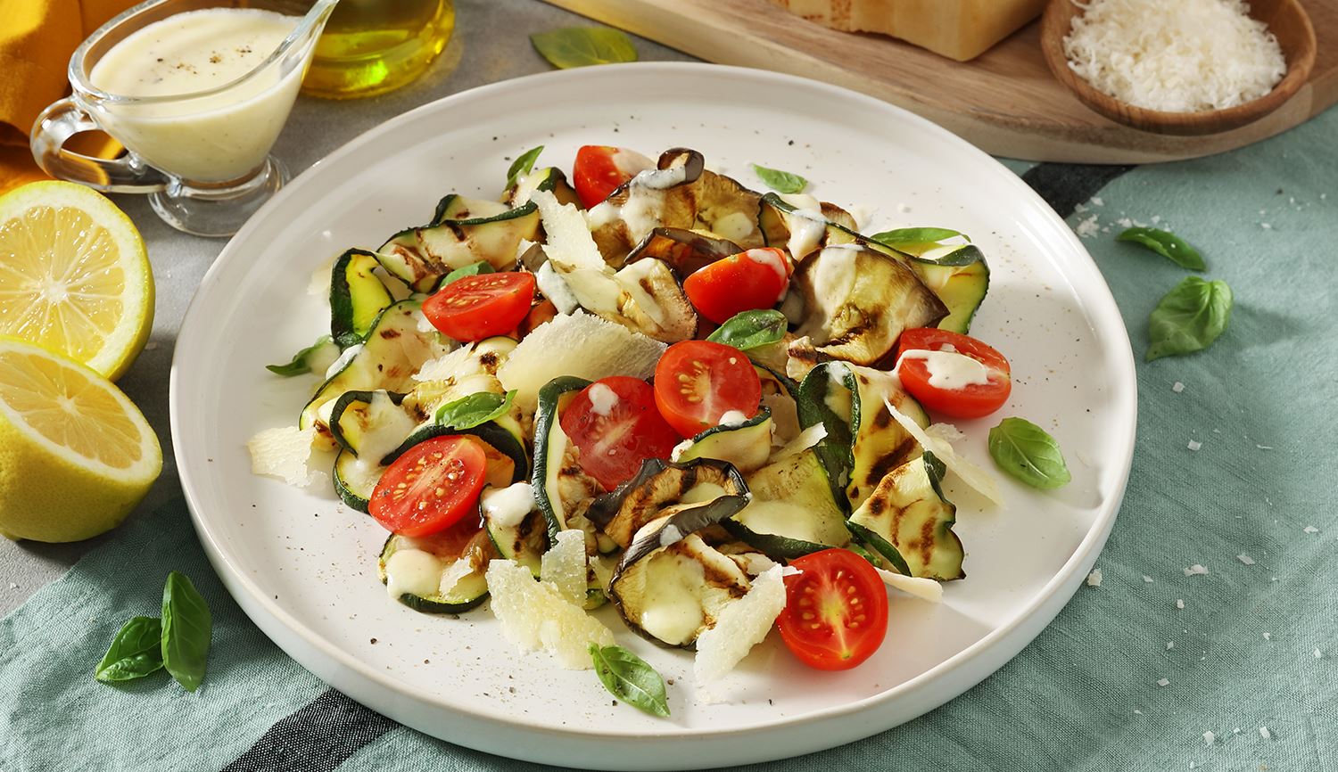 Grilled Vegetables and Grana Padano Dressing
