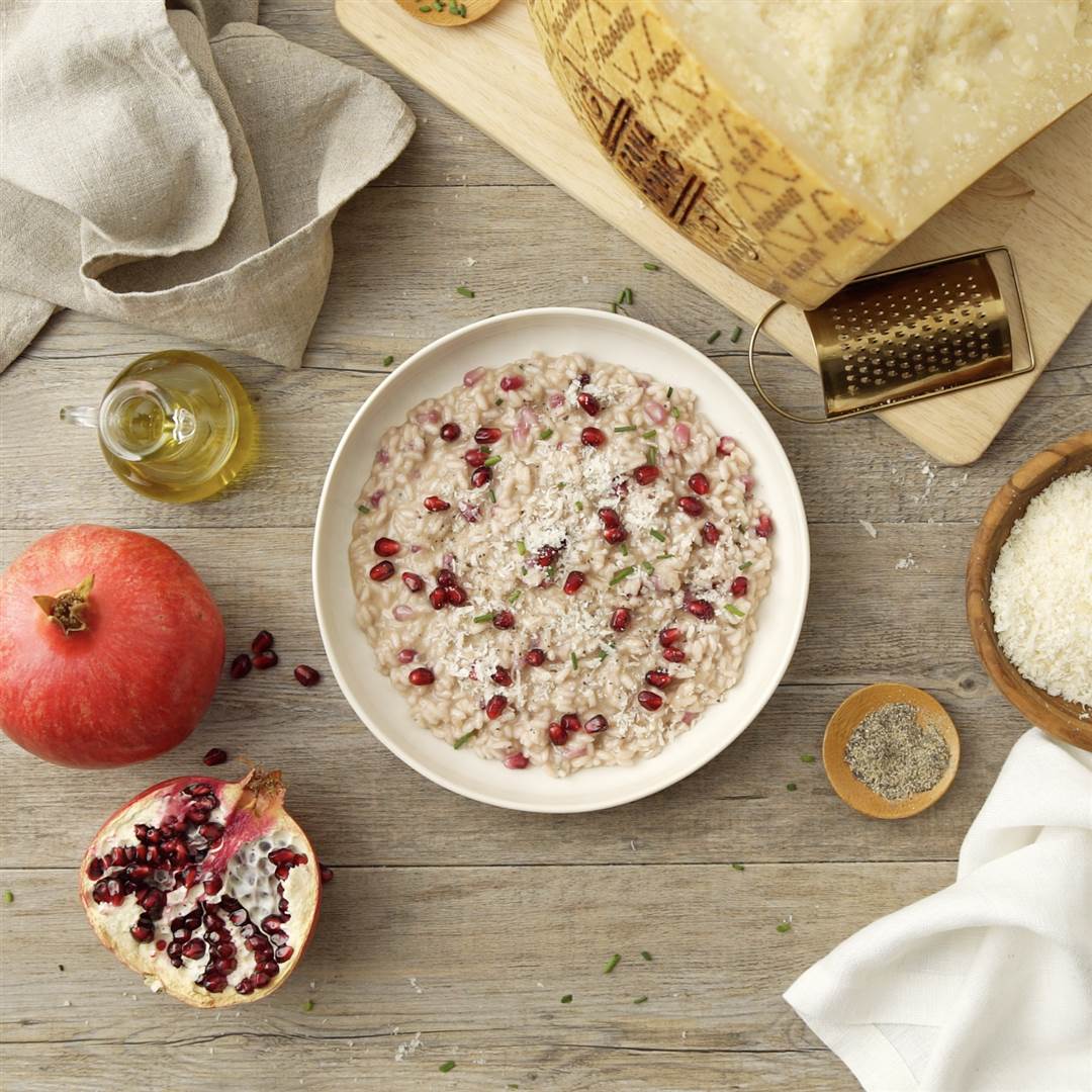 Pomegranate and Grana Padano risotto