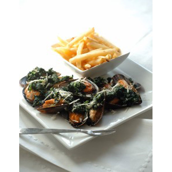 Spinach and Grana Padano stuffed mussels recipe
