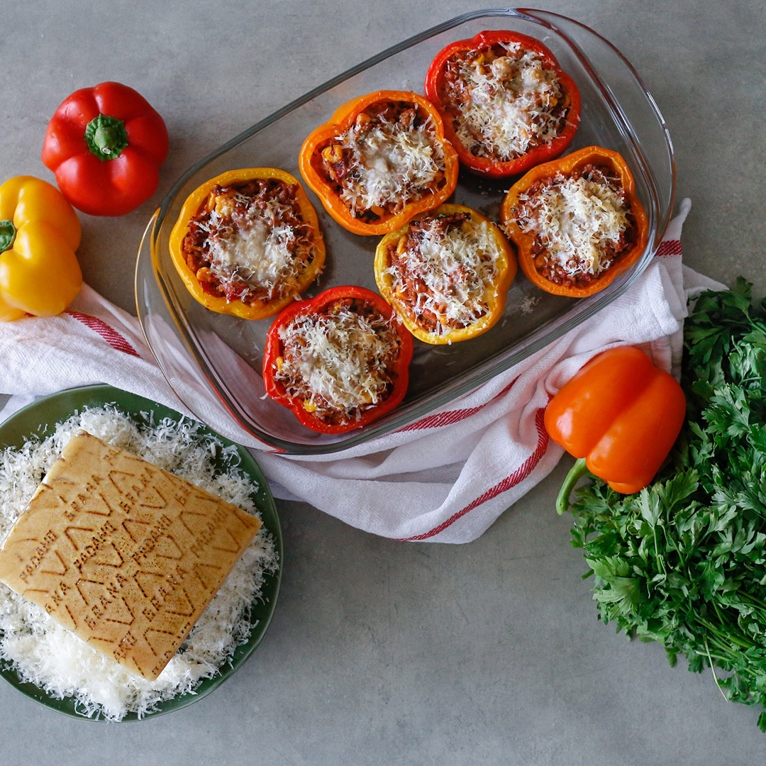 Stuffed Bell Peppers with Grana Padano Cheese