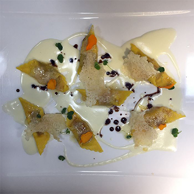 Cremosi di zucca con salsa p