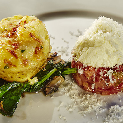 Stuffed_potatoes_grappa_Grana_mousse_spinach_beef_tartare p